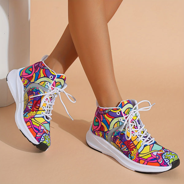 Trendy Hand Painted Cartoon Reflective Sneakers
