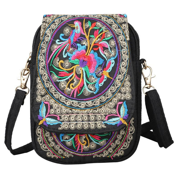 Trendy Embroidered Messenger Handbag