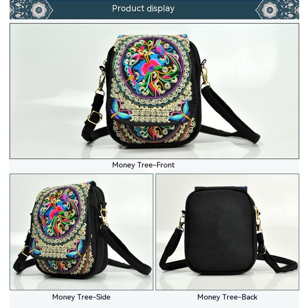 Trendy Embroidered Messenger Handbag