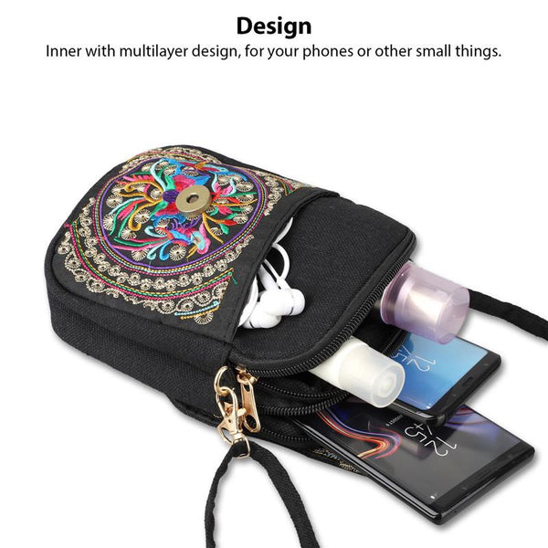 Trendy Embroidered Messenger Handbag