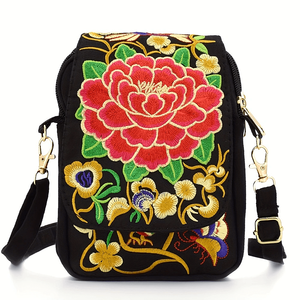 Trendy Embroidered Messenger Handbag