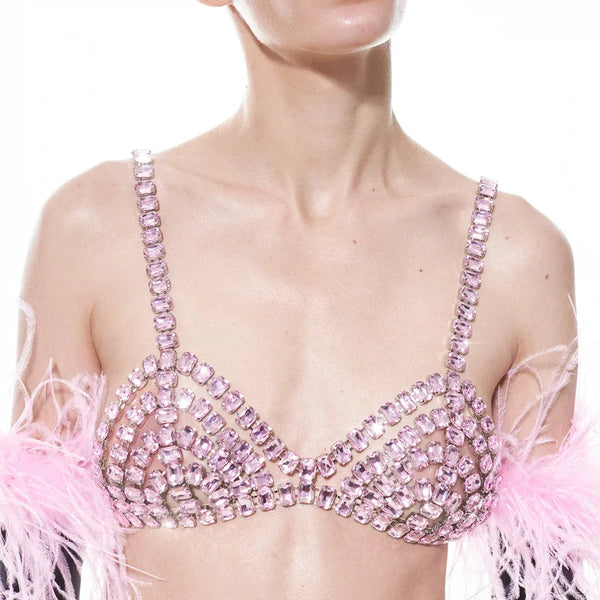 Trendy Bedazzled Jewelry Bra