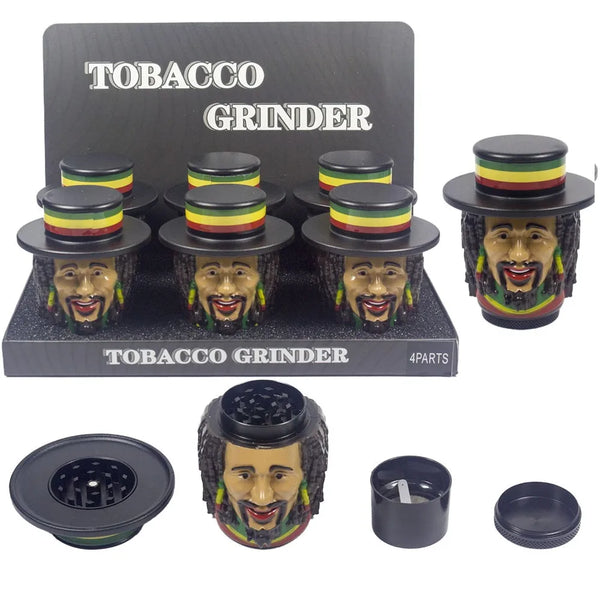 Trendy 3D Rasta Man With Dreads Herb Grinder