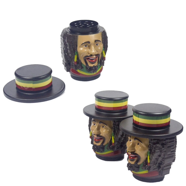 Trendy 3D Rasta Man With Dreads Herb Grinder