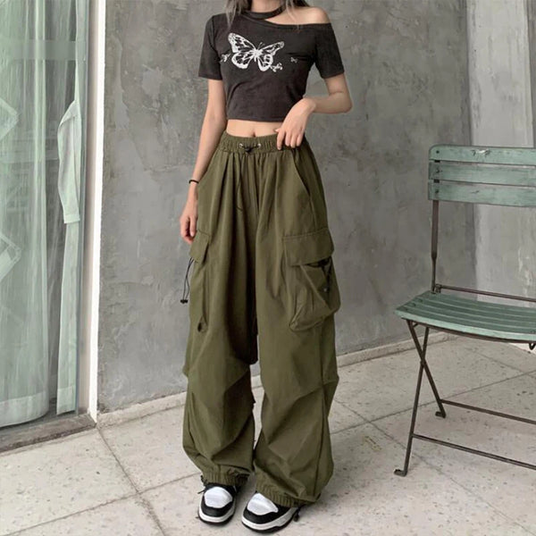 Trendy Casual Low Waist Baggy Cargo Joggers