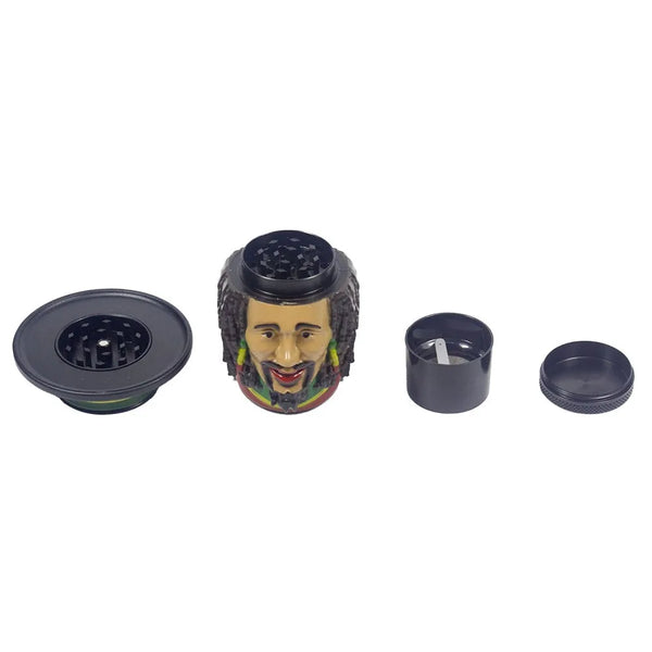 Trendy 3D Rasta Man With Dreads Herb Grinder