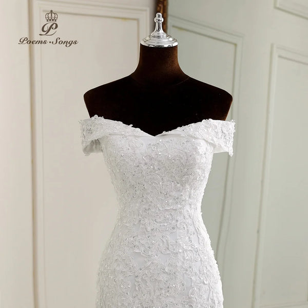 Trendy Mermaid White Wedding Gown - TrendsetterbyTracy Boutique