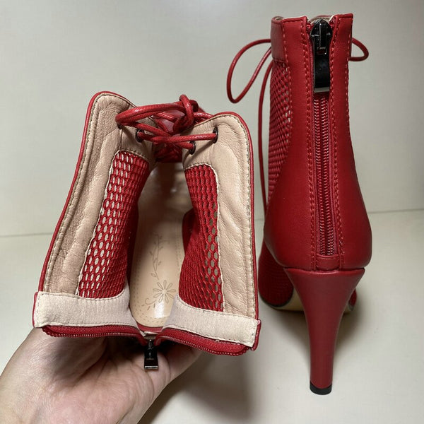 Trendy Ballroom Mesh Dance Heel Boots - TrendsetterbyTracy Boutique