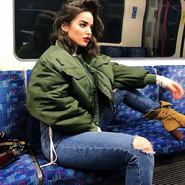 Trendy Green Long Sleeve Mid Waist Jacket - TrendsetterbyTracy Boutique