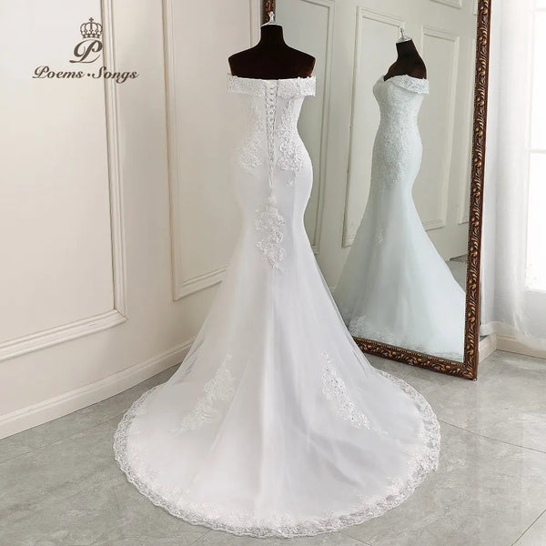Trendy Mermaid White Wedding Gown - TrendsetterbyTracy Boutique