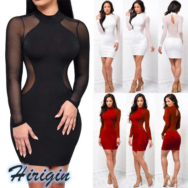 Trendy Casual Long Sleeve Backless Party Dress