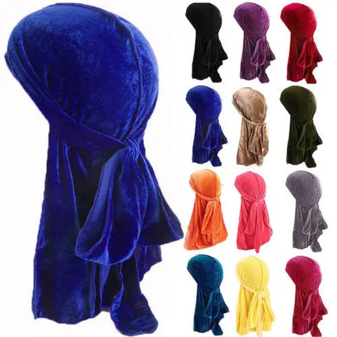 Trendy Suede Durag Turban Hair Scarf