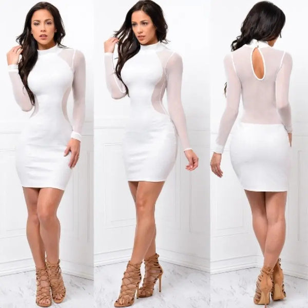 Trendy Casual Long Sleeve Backless Party Dress
