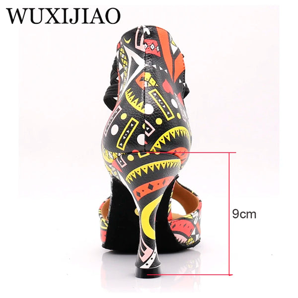 Trendy Geometric Salsa Dance Inspired Heels