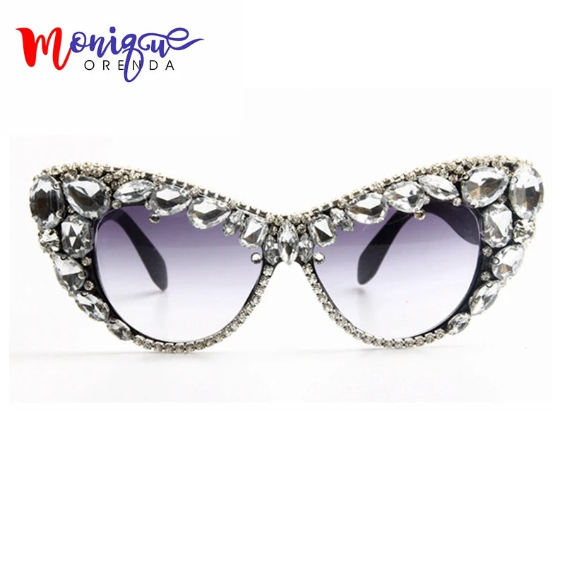 Trendy Oversized Crystal Retro Sunglasses - TrendsetterbyTracy Boutique
