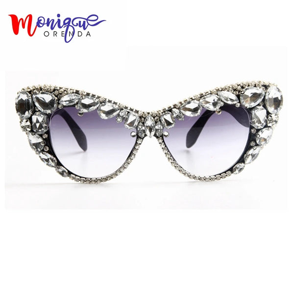 Trendy Oversized Crystal Retro Sunglasses - TrendsetterbyTracy Boutique