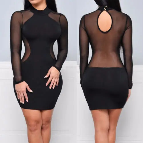 Trendy Casual Long Sleeve Backless Party Dress