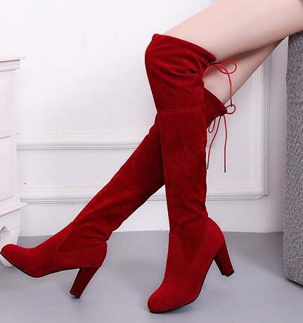 Trendy Thigh High Faux Suede Leather  Over The Knee Boots - TrendsetterbyTracy Boutique