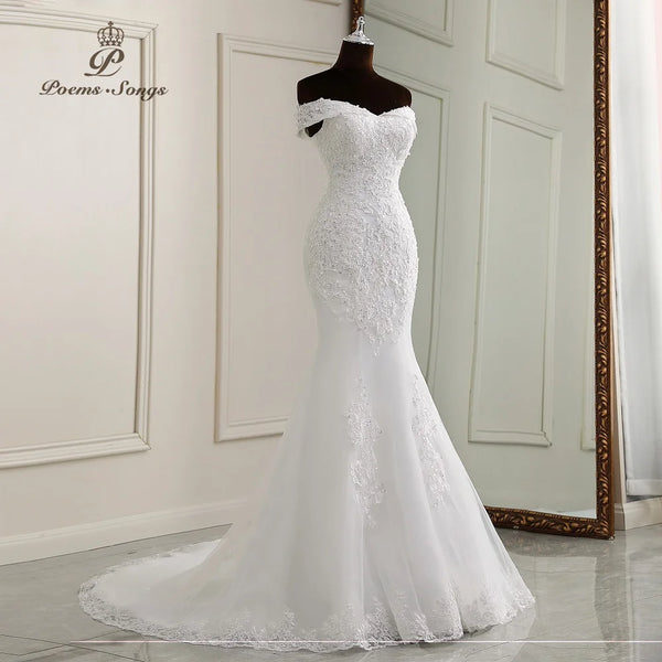Trendy Mermaid White Wedding Gown - TrendsetterbyTracy Boutique