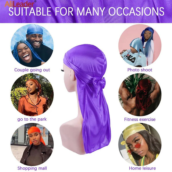 Trendy Silky Durags With Extra Long Tail - TrendsetterbyTracy Boutique