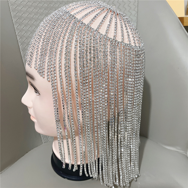 Trendy Full Rhinestone Tassel Wig - TrendsetterbyTracy Boutique