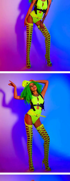 Trendy Thigh High Hollow Out Belt Strap Boots