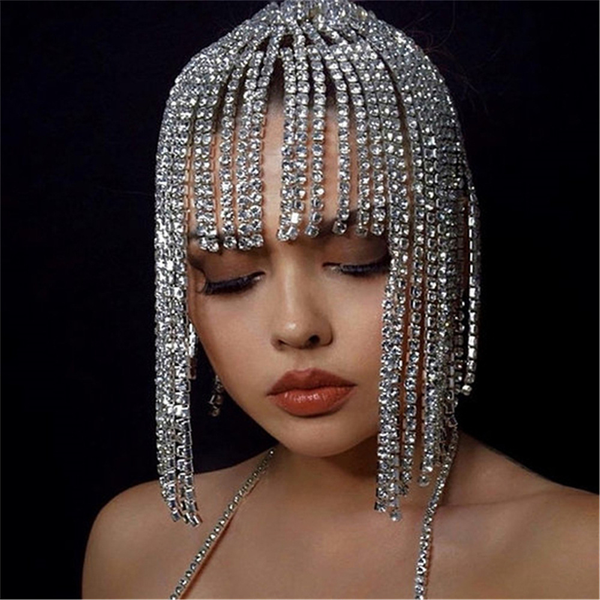 Trendy Full Rhinestone Tassel Wig - TrendsetterbyTracy Boutique