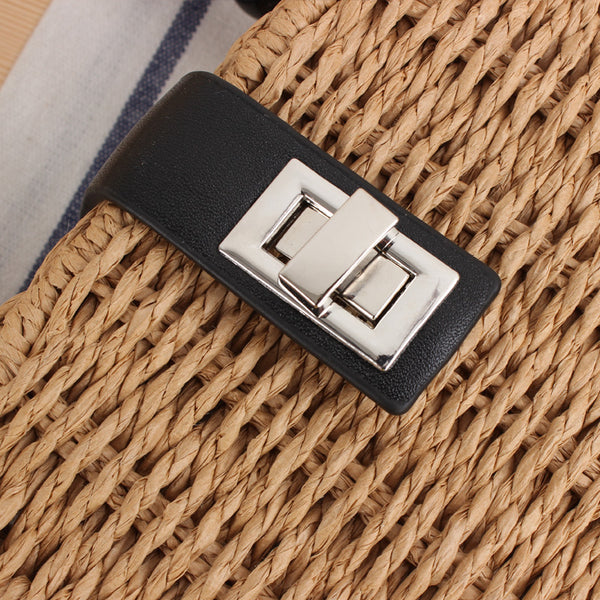 Trendy Wooden Bead Metal Lock Handbag - TrendsetterbyTracy Boutique