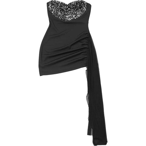 Trendy Heart-Shaped Back Sequin Party Dress - TrendsetterbyTracy Boutique