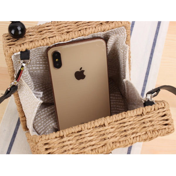 Trendy Wooden Bead Metal Lock Handbag - TrendsetterbyTracy Boutique