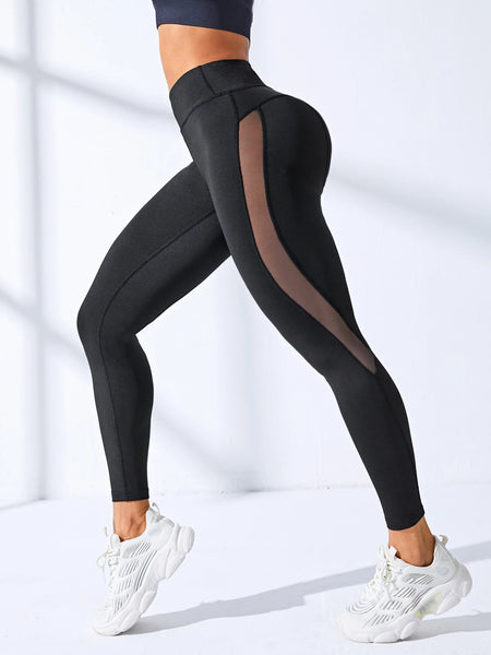 Trendy Black Yoga High Waist Jeggings