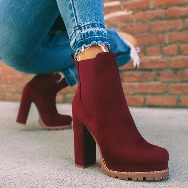 Trendy High Ankle Heel Water Proof Boots