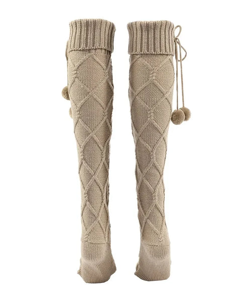 Trendy Braided Bowknot Long Knee High Socks - TrendsetterbyTracy Boutique