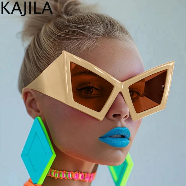 Trendy Punk Oversized Cat Eye Windproof Frames