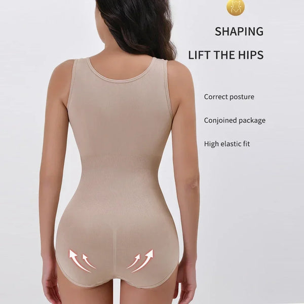 Trendy Bodysuit Shapewear With Zipper Belt