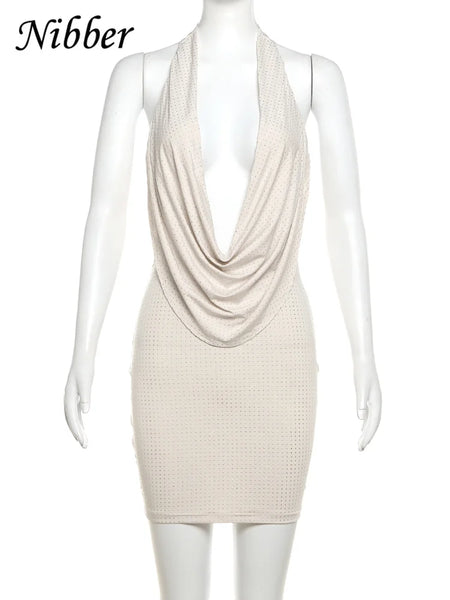 Trendy Strapless Mini Deep Neck Party Dress