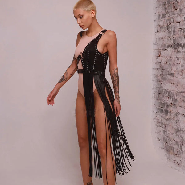 Trendy Body Harness Leather Belt Skirt - TrendsetterbyTracy Boutique