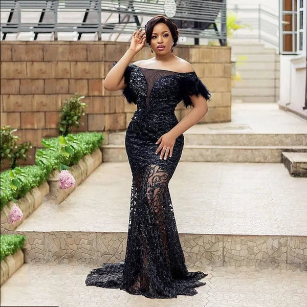 Trendy Black Mermaid Sequin Formal Dress