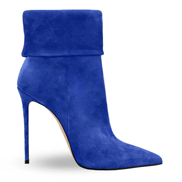 Trendy Cuffed Pointed High Heel Boots