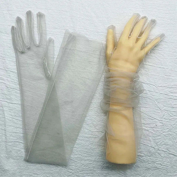 Trendy Transparent Ultra Thin Long Dress Gloves - TrendsetterbyTracy Boutique