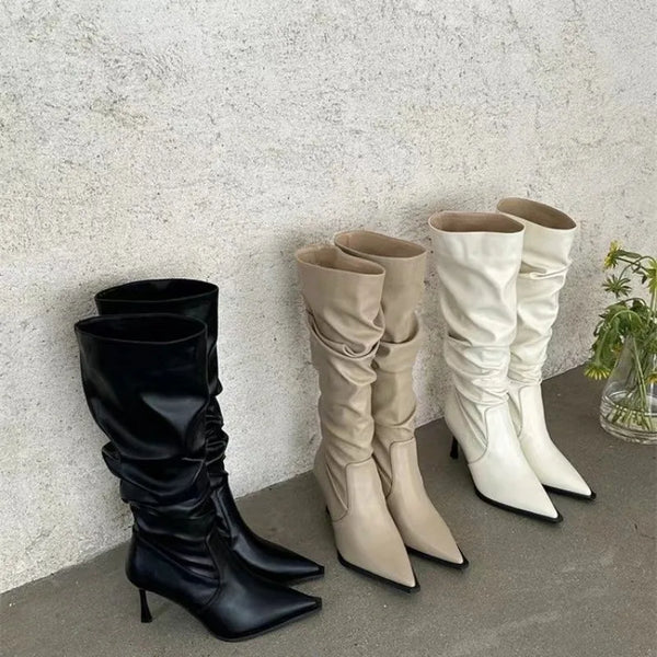 Trendy Knee High Pointed Toe Boots - TrendsetterbyTracy Boutique