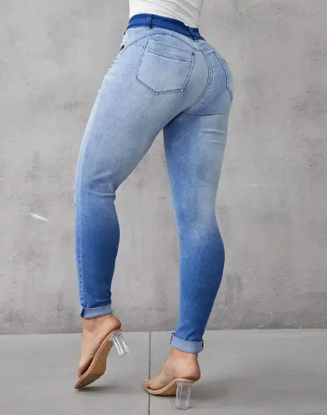 Trendy High Waist Ripped Denim Jeans - TrendsetterbyTracy Boutique