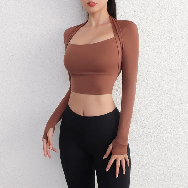 Trendy Long Sleeve Yoga Crop Top Shirts - TrendsetterbyTracy Boutique
