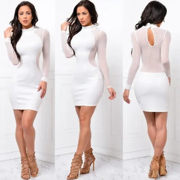 Trendy Casual Long Sleeve Backless Party Dress