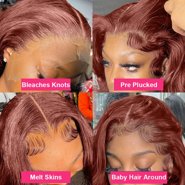Trendy Reddish Frontal Brazilian Hair Lace Wig