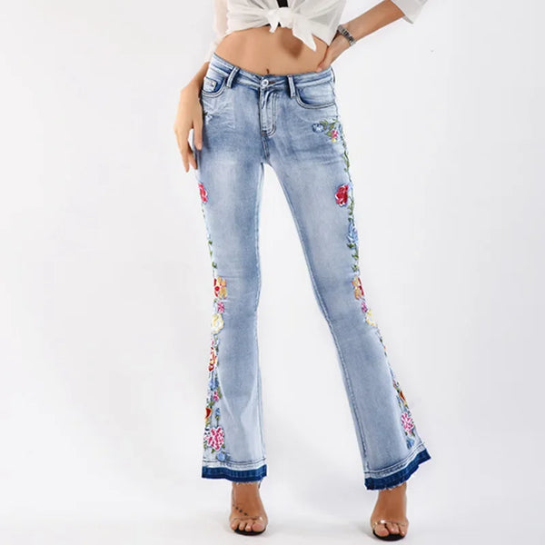 Trendy Fare Push Up Flower Decor Pants