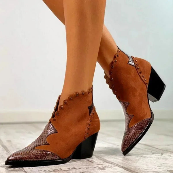 Trendy Western Style Ankle Boots