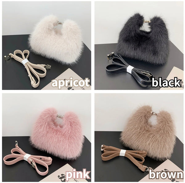 Trendy Faux Fur Plush Clutch Crossbody Handbag - TrendsetterbyTracy Boutique