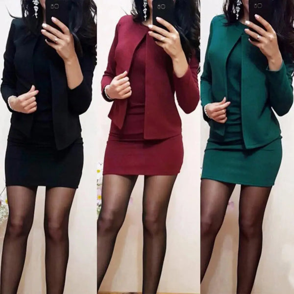 Trendy Two Piece Sleeveless Casual Dress Suit