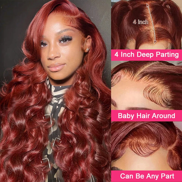 Trendy Reddish Frontal Brazilian Hair Lace Wig